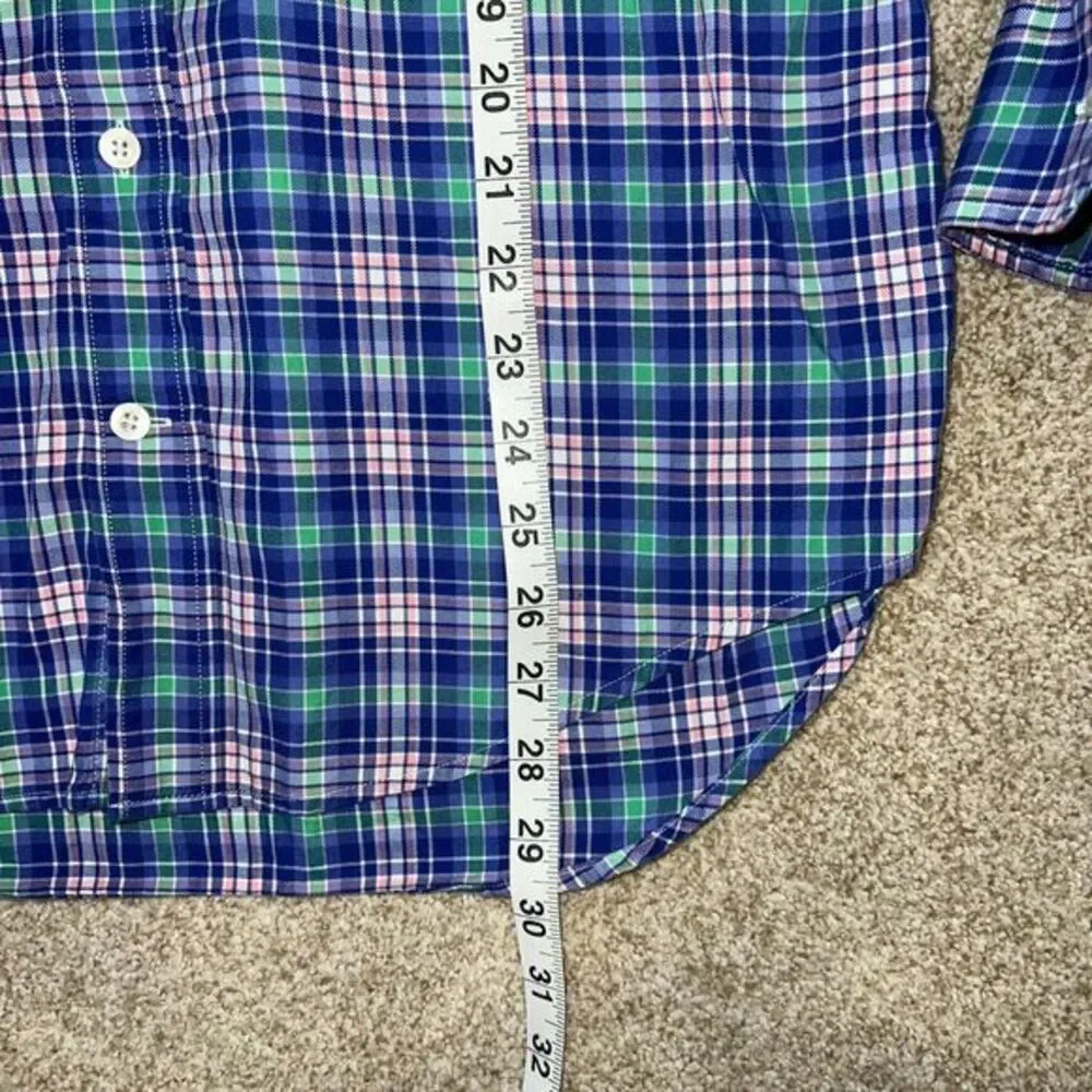 Vineyard Vines Tucker Long Sleeve Blue Pink Plaid Button Down Shirt‎ Size Small